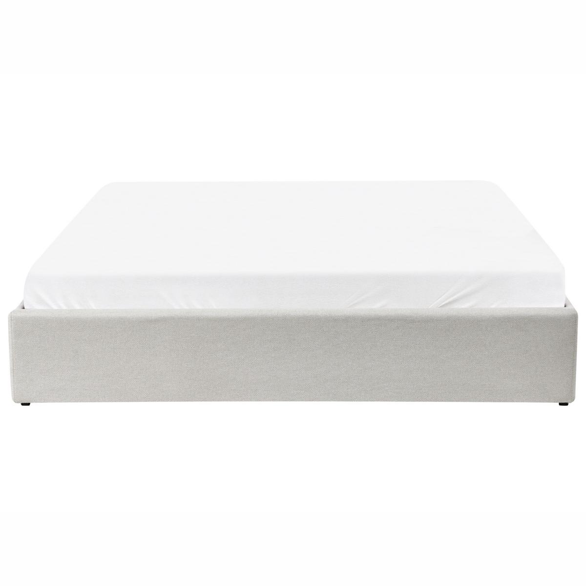 BETT mit Stauraum 180/200 cm Hellbeige Dinan - Beige, Textil (180/200cm) - Beliani