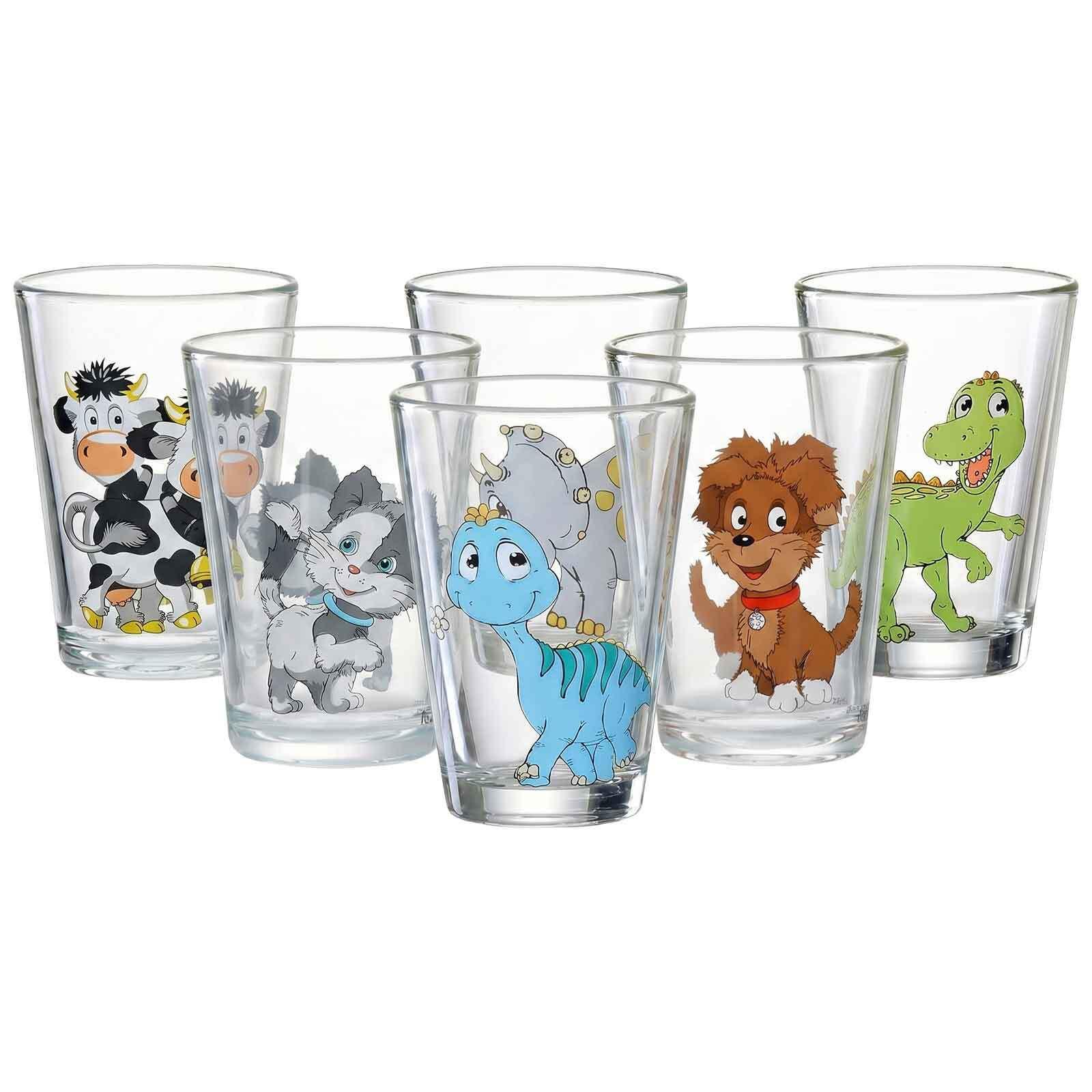 KINDERGLÄSER Dino und Hoftiere bunt 200 ml 6-tlg. - Multicolor, Glas (0.2L) - Ritzenhoff Breker