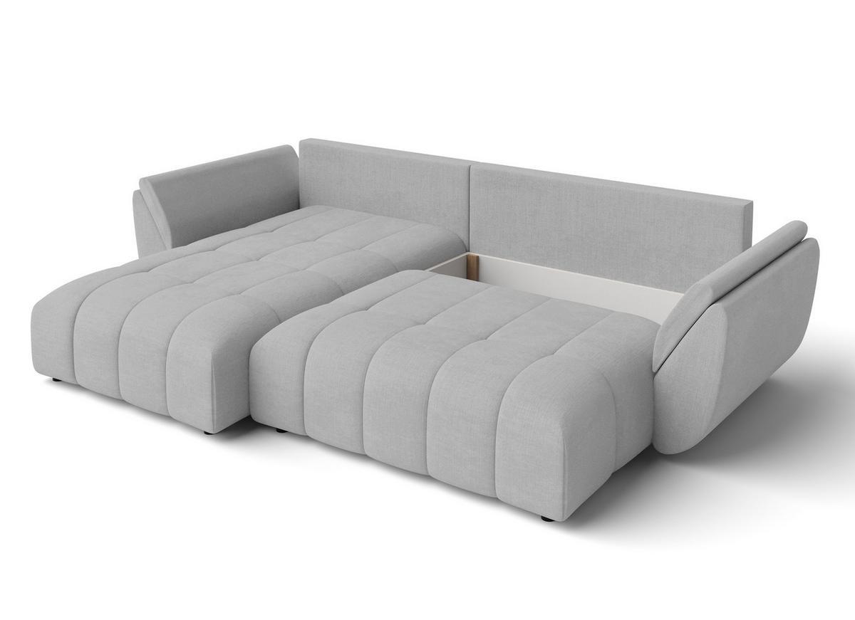ECKSOFA L Form Verciani Hellgrau 280/190/91 cm mit Schlaffunktion - Hellgrau/Schwarz, Kunststoff/Textil (280/190cm) - AX Living
