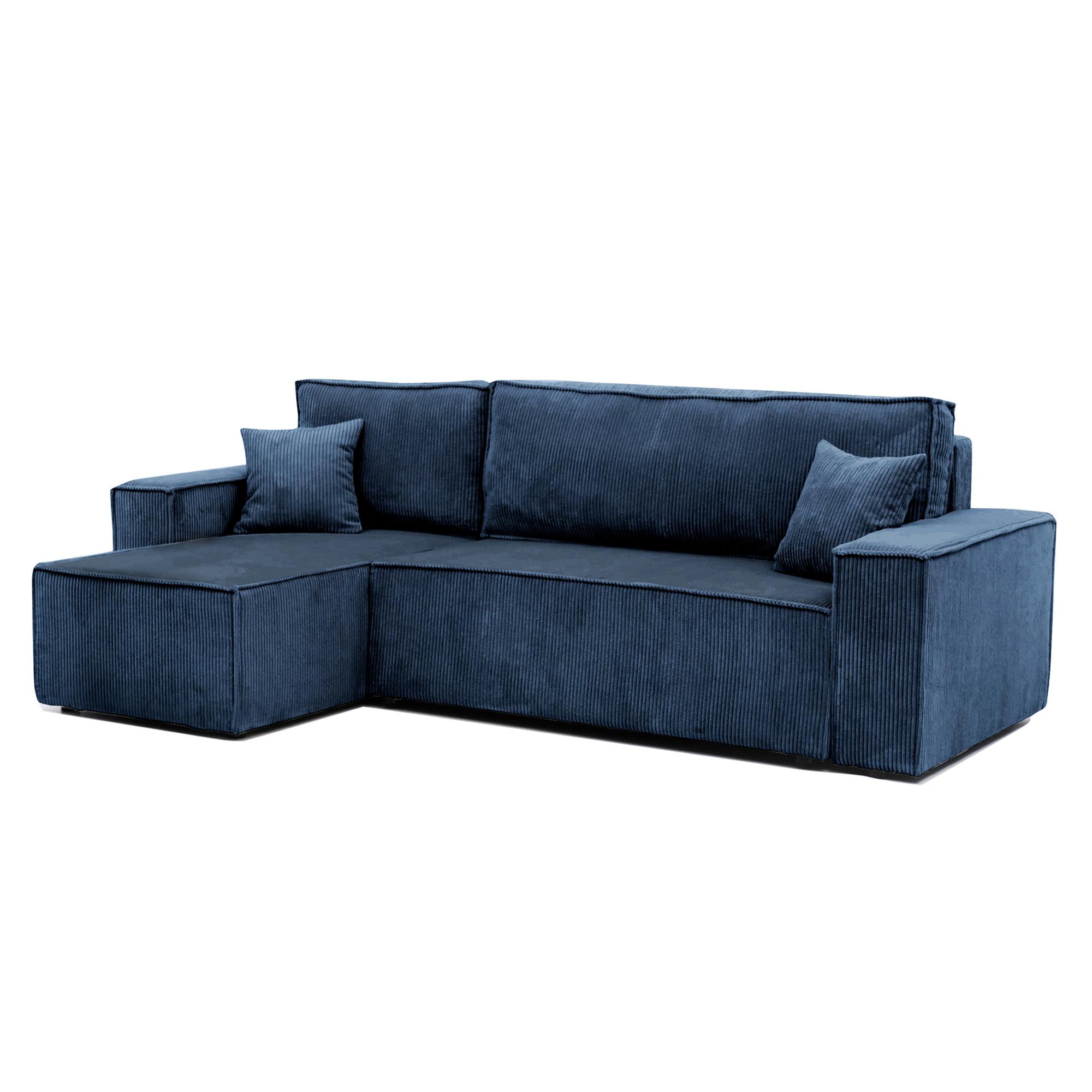 ECKSOFA Paris mit Schlaffunktion Cord - Blau, Textil (244/155cm) - Idohome