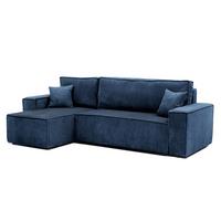 ECKSOFA Paris mit Schlaffunktion Cord - Blau, Textil (244/155cm) - Idohome