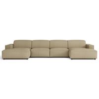 WOHNLANDSCHAFT Sellmo 368 cm - Schwarz/Cappuccino, Kunststoff/Textil (374/70/166cm) - Selsey