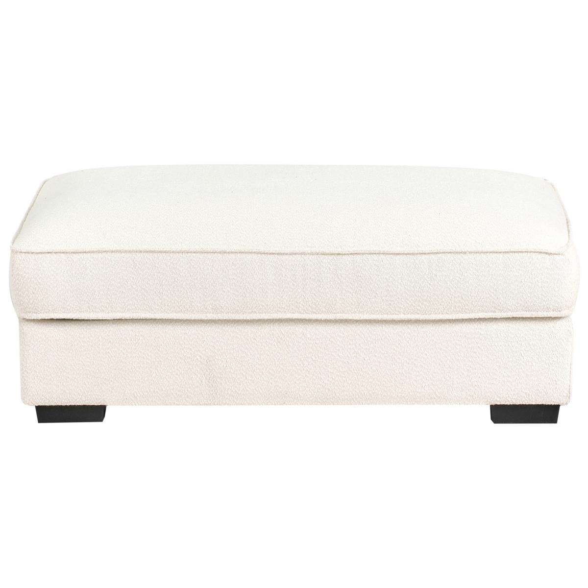 OTTOMANE Bouclé Cremeweiß Renders - Creme, Textil (114/44/70cm) - Beliani
