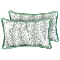 GARTENKISSEN 2er-Set Grün 30/50 cm Meadow - Weiß/Grün, Textil (50/12/30cm) - Beliani