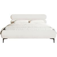 POLSTERBETT Roule Cord Creme 160x200 cm - Creme/Schwarz, Textil/Metall (140/200cm) - Selsey