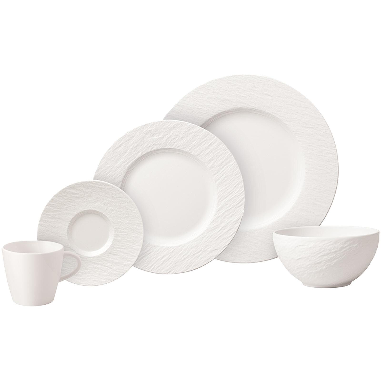 KOMBI-SET Manufacture Rock weiß 20-tlg. - Weiß, Keramik (28/32/38cm) - Villeroy & Boch