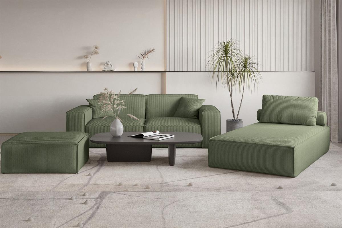 POLSTERHOCKER Celes Premium 65x65cm - Jadegrün, Holzwerkstoff/Textil (65/40/65cm) - Fun Möbel