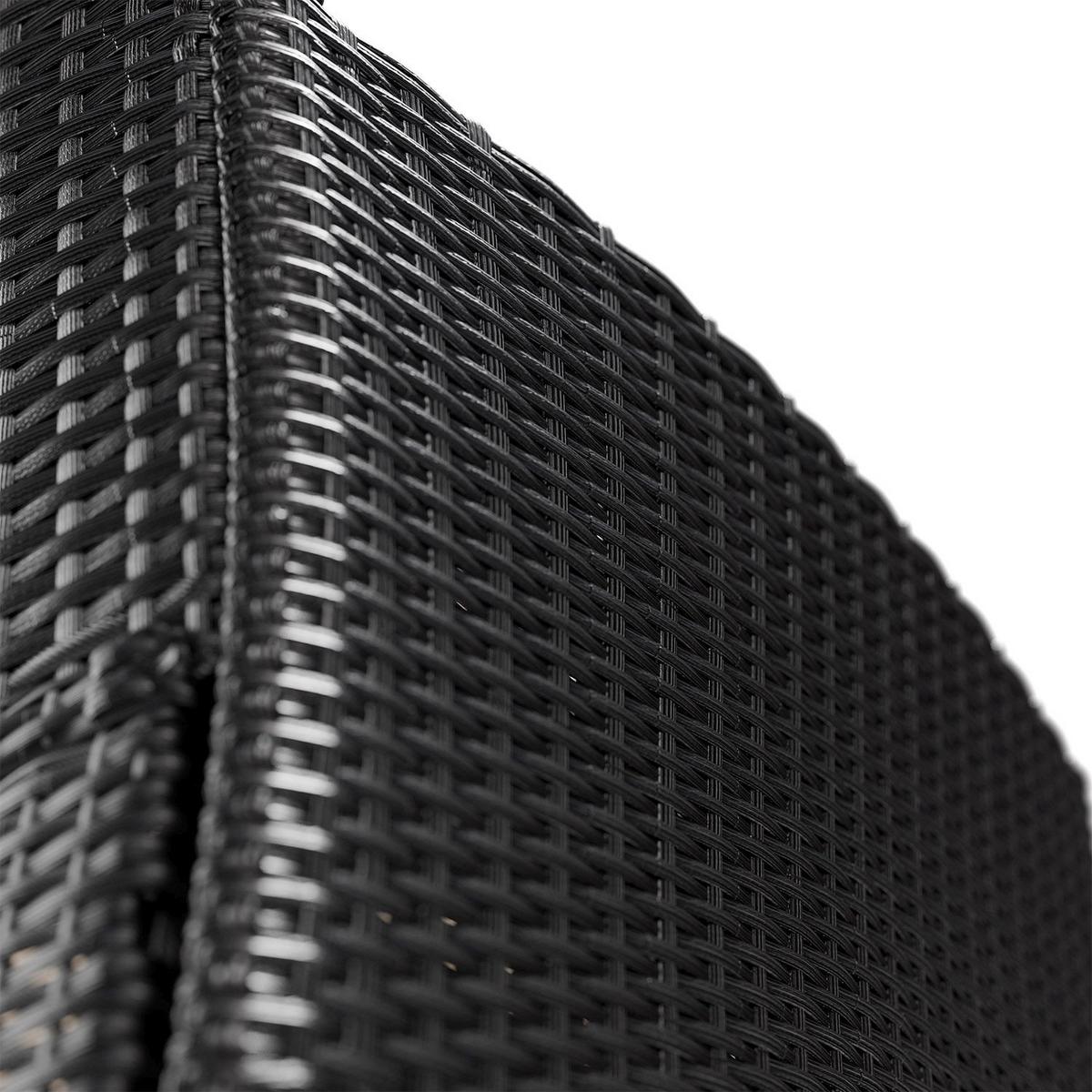 GARTENSET Fort Myers schwarz / cremeweiß inkl. Abdeckung - Creme/Schwarz, Kunststoff/Metall - Juskys