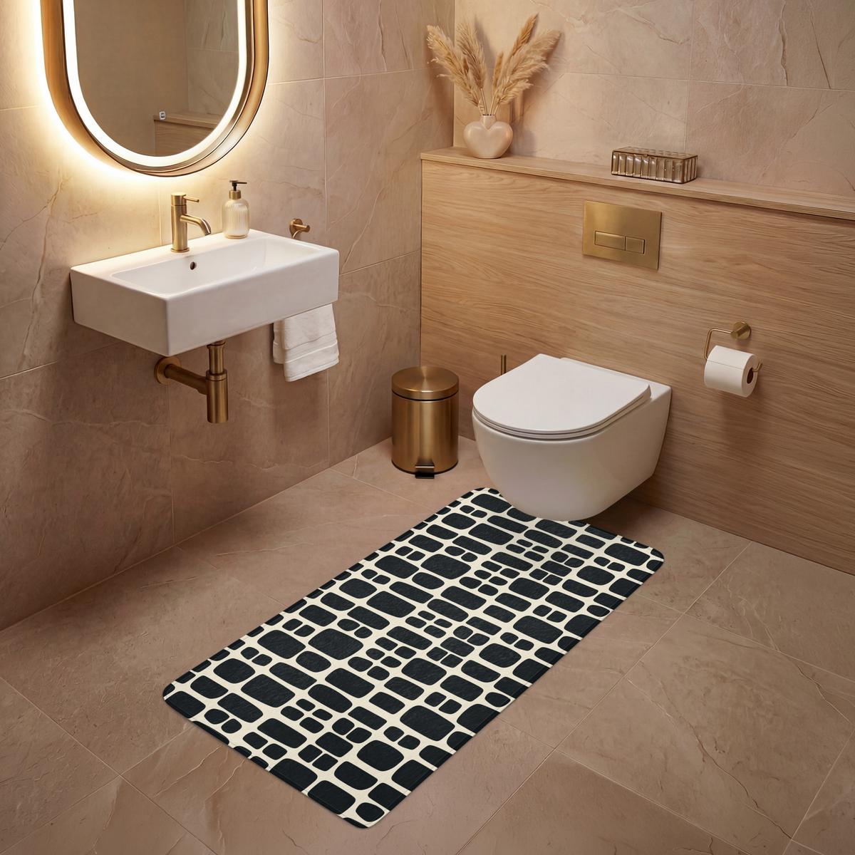 WC-VORLEGER Modern - Bio - Schwarz Toilettenvorleger 60x120 cm - Anthrazit, Textil (60/1cm) - OnlyWow