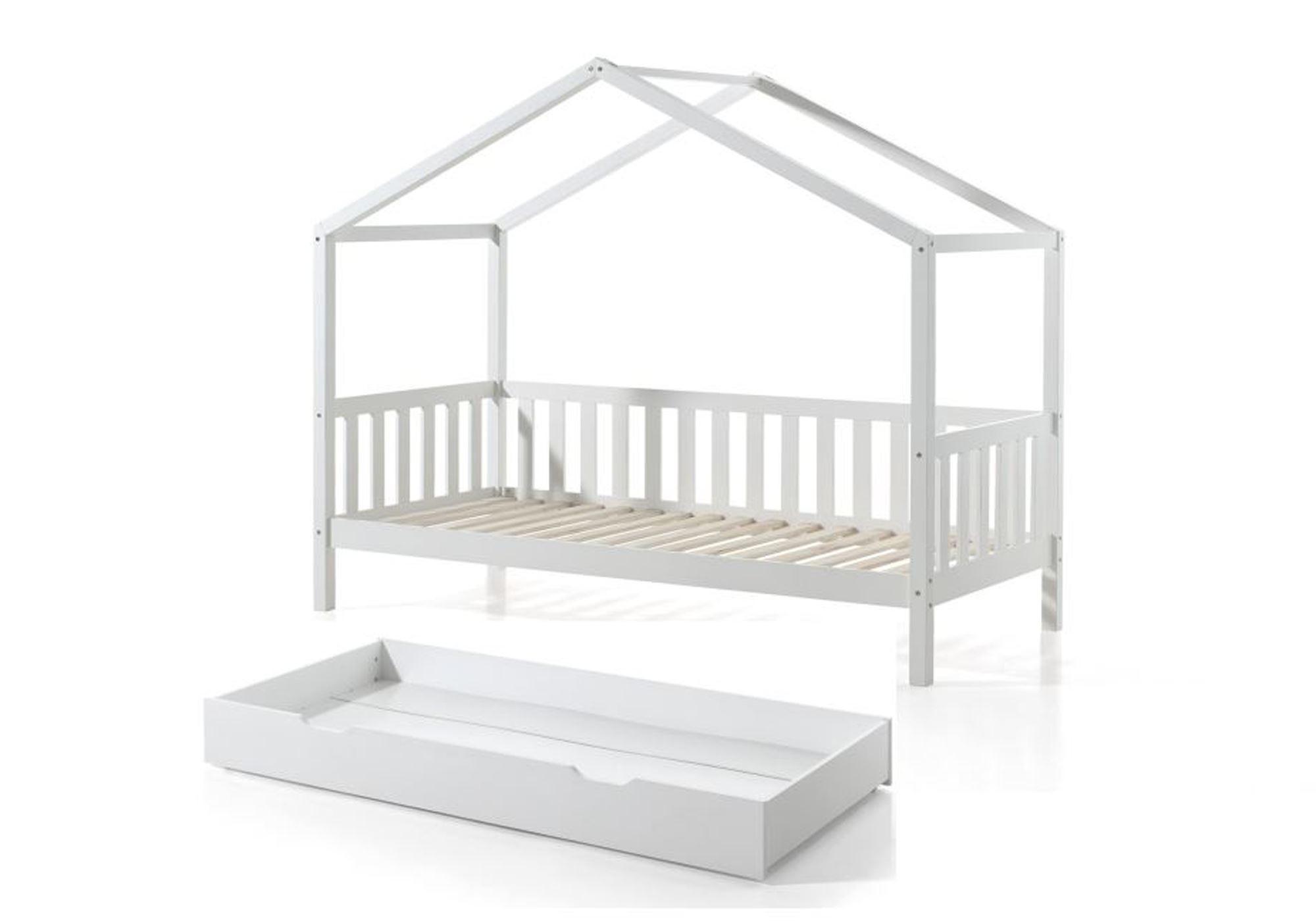 HAUSBETT Kapua 210x170x97 aus Massivholz in Weiß - Weiß, Holz (90/200cm) - 58aufmkessel