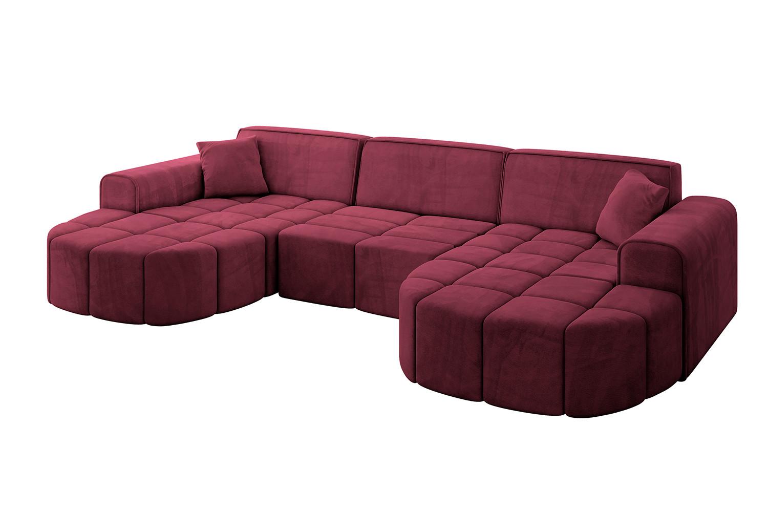 WOHNLANDSCHAFT LIVO-U1 - 315x173x79,5 cm Bordeauxrot - Bordeaux, Holzwerkstoff/Textil (315/79/173cm) - ALTDECOR
