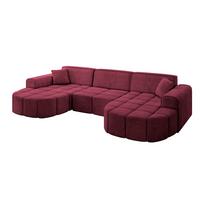 WOHNLANDSCHAFT LIVO-U1 - 315x173x79,5 cm Bordeauxrot - Bordeaux, Holzwerkstoff/Textil (315/79/173cm) - ALTDECOR