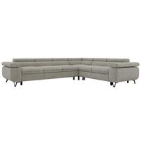 ECKSOFA NORDEN L - Hellgrau Stukture - Links Seite - Hellgrau/Schwarz, Textil/Metall (269/329cm) - MKS