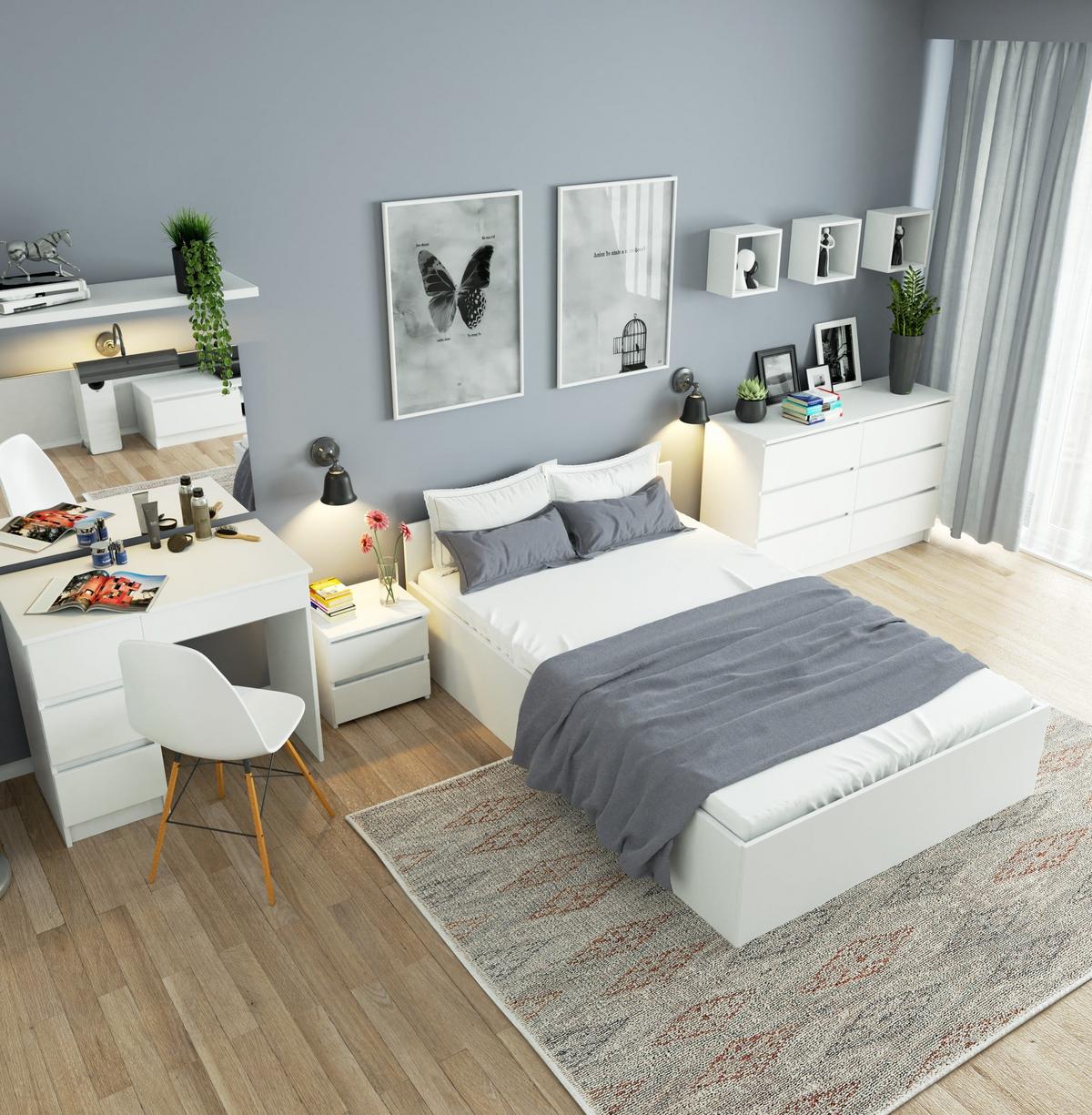 SCHMINKTISCH mit Spiegel - Weiß, Holzwerkstoff (90/142/50cm) - RAUMHIRSCH FURNITURE