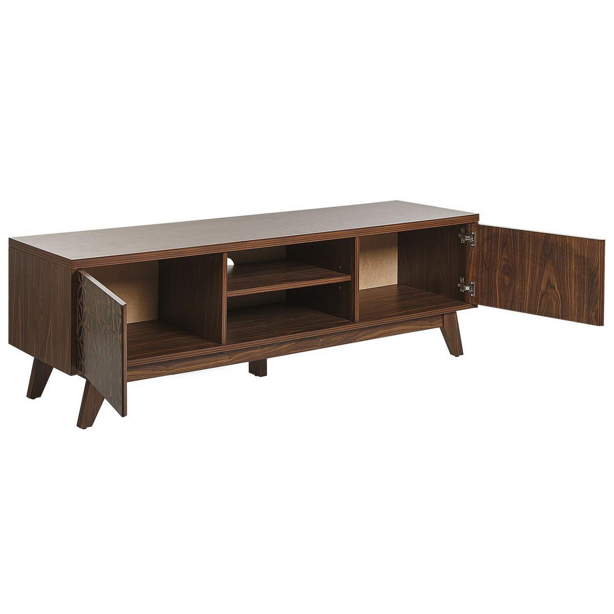 TV-MÖBEL Dunkelbraun, Schwarz Prescot 40/140/45 cm - Dunkelbraun, Holzwerkstoff (140/45/40cm) - Beliani