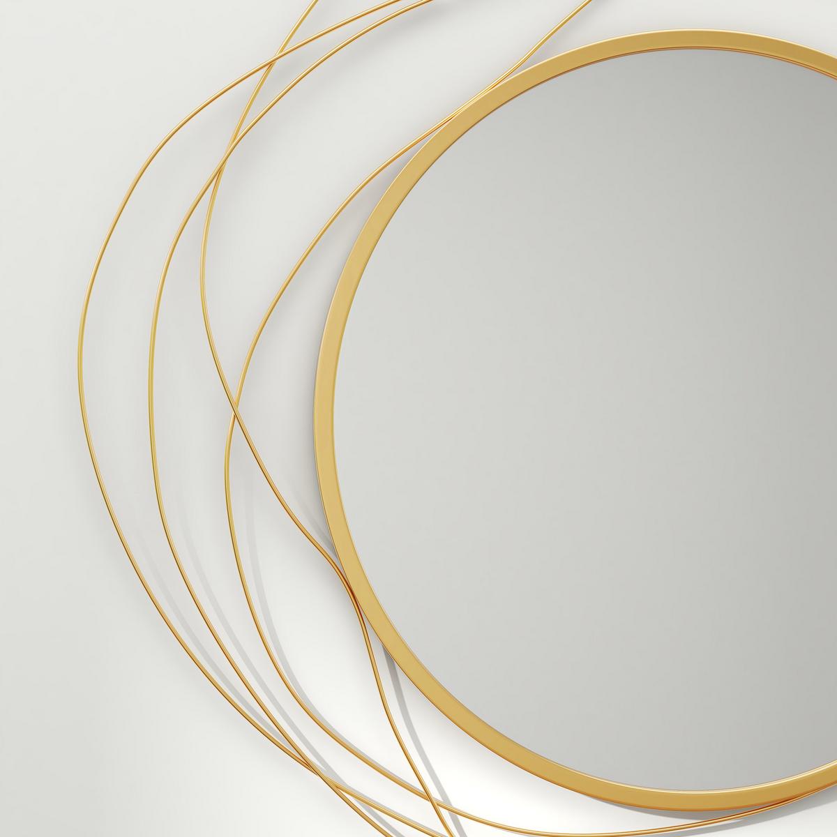 WANDSPIEGEL, Metall, Glas, Gold - Goldfarben, Metall (1/65/65cm) - HOMCOM