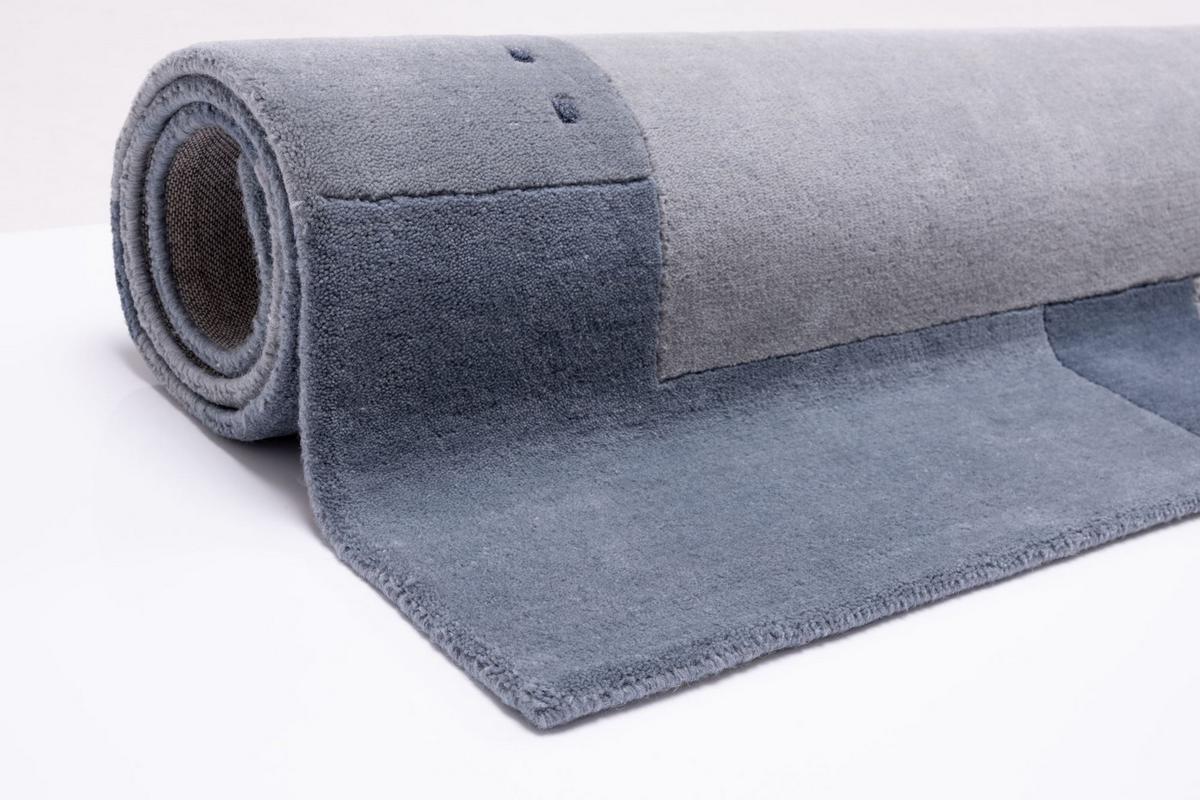 HANDTUFTTEPPICH Royal Ganges 70x140 cm - Hellblau, Textil (70/140cm) - THEKO