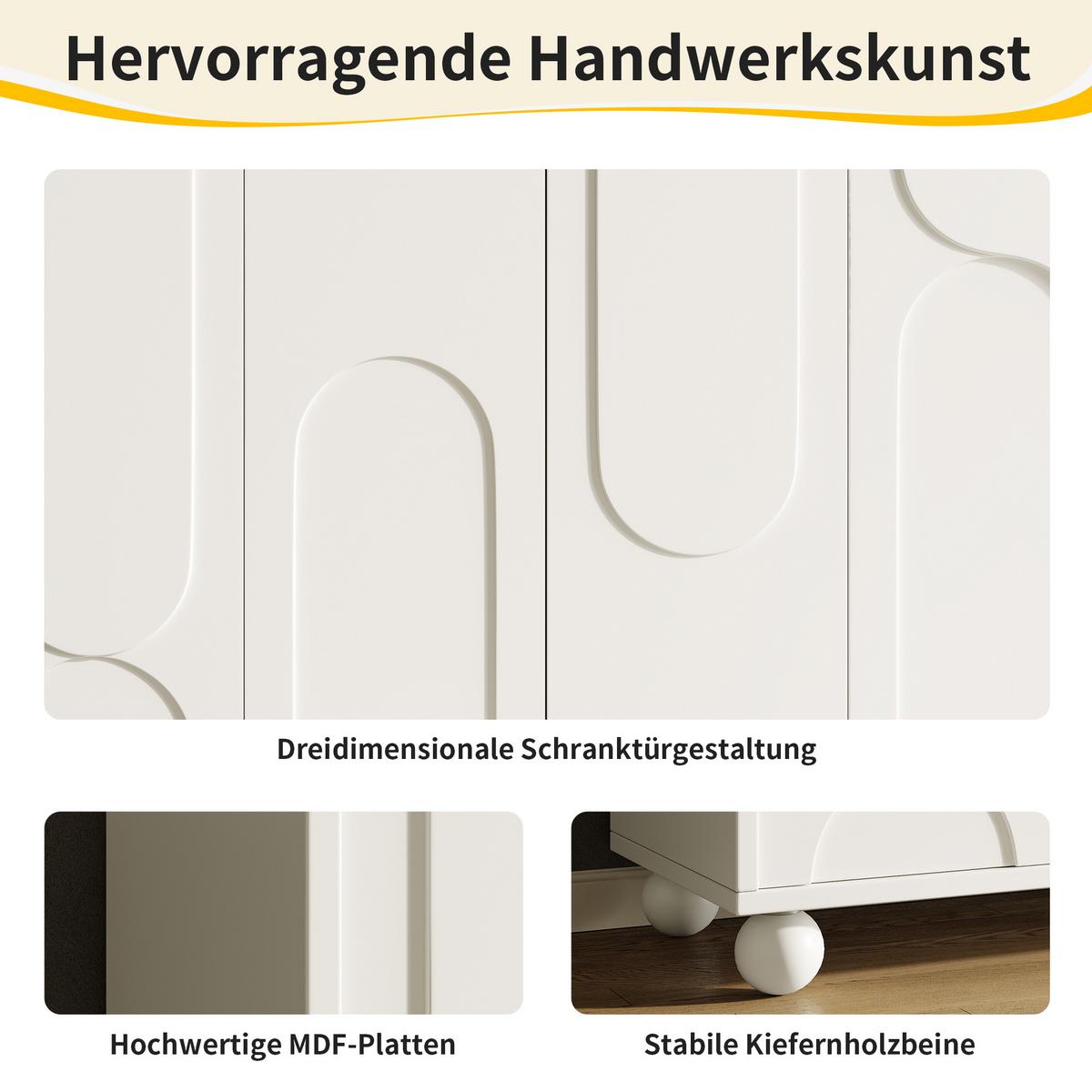 SIDEBOARD 120 cm Weiß mit 2 Türen & verstellbarem Regal im modernen Design - Weiß, Holzwerkstoff (120/71/35cm) - Urban Meuble