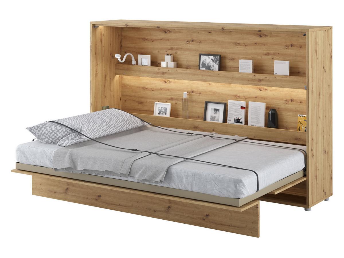 SCHRANKBETT Bed-Concept BC-05 120x200 mit LED-Lampe - Eiche Artisan/Grau, Holz/Holzwerkstoff (120/200cm) - MIRJAN24