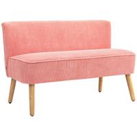 2-SITZER Sofa Polstersofa Doppelsofa Zweisitzer Sofa Cordartiges Polyester Rosa - Koralle/Rosa, Holz/Textil (56.5/77/117cm) - HOMCOM
