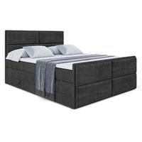BOXSPRINGBETT AURA-Z KING - 120 x 200 - H3/H4 - Schwarz - Schwarz, Holzwerkstoff (120/200cm) - ALTDECOR