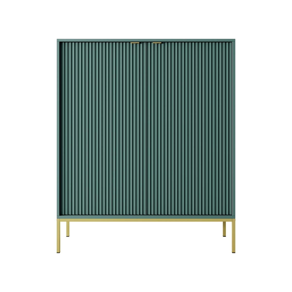 HIGHBOARD STELLARE 104/125/39 cm mit 2 Türen Hellgrün - Goldfarben/Hellgrün, Holzwerkstoff (104/125/39cm) - MASSENO