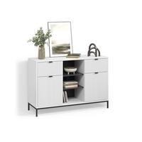 KOMMODE Aterno Weiß 120 x 81.2 cm mit 2 Schubladen und 2 Türen - Weiß, Holzwerkstoff (120/81.2/40cm) - Livinity®