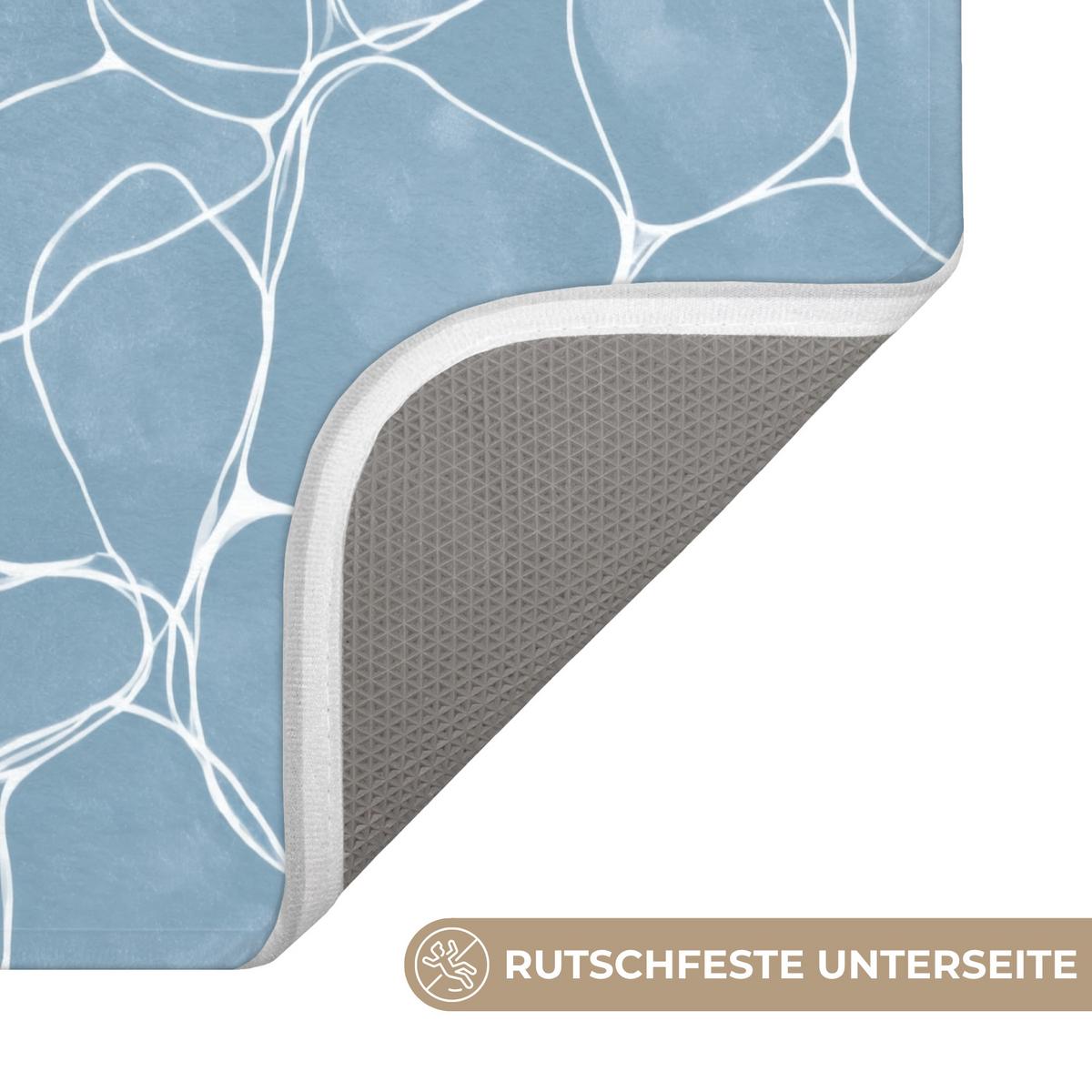 WC-VORLEGER Organisch - Muster - Blau WC Teppich 40x60 cm - Hellblau, Textil (40/1cm) - OnlyWow