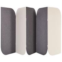 BÜRO-RAUMTEILER 400/160 cm Grau Shady - Dunkelgrau/Beige, Textil (400/160/2cm) - Beliani