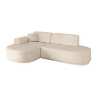 ECKSOFA Ottomane Links MARI-L1-v3 - 243x171x83 cm Beige Cord - Beige/Schwarz, Holzwerkstoff/Kunststoff (243/171cm) - ALTDECOR
