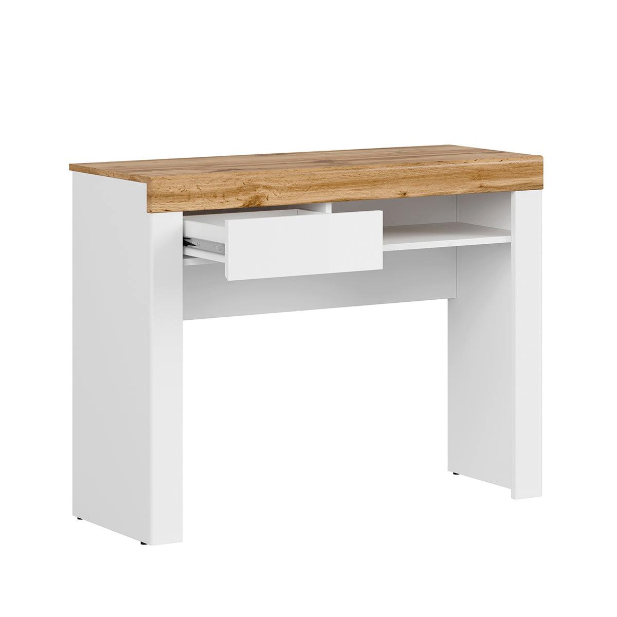KONSOLE Hella Weiß und Holz - Weiß, Holzwerkstoff (40/106/82cm) - Petits-meubles