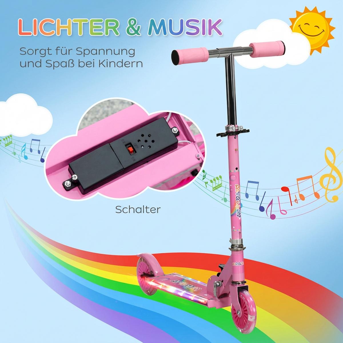 KINDERROLLER Metall Kunststoff Rosa - Rosa, Metall (67/32/78cm) - HOMCOM