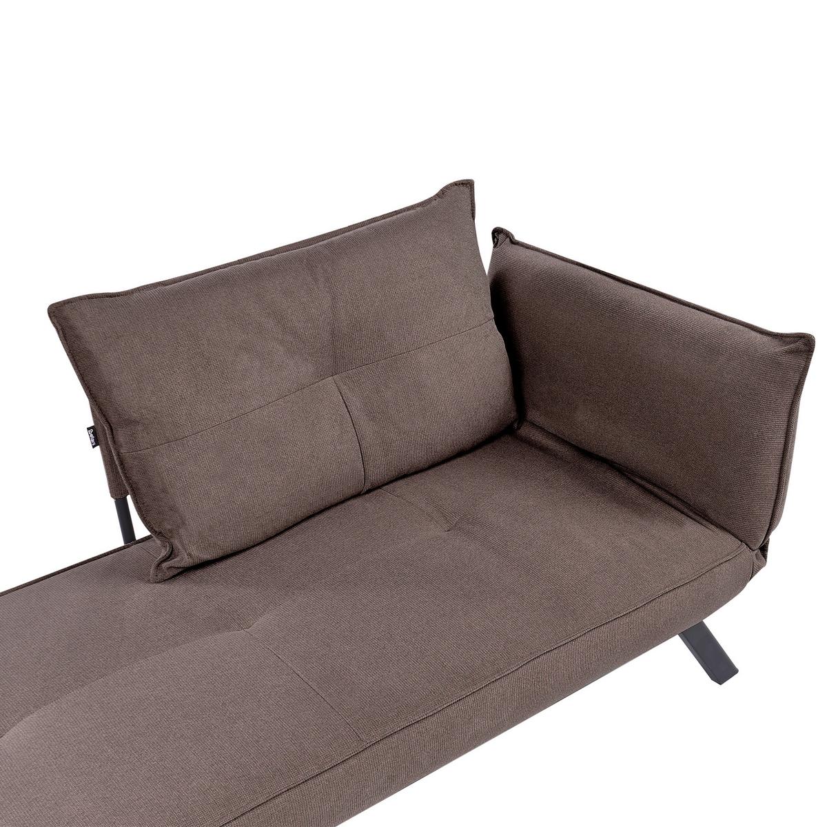 CHAISELONGUE-RECHTSSEITIGE Stoff Braun Rocamadour - Schwarz/Braun, Textil (150/83/72cm) - Beliani