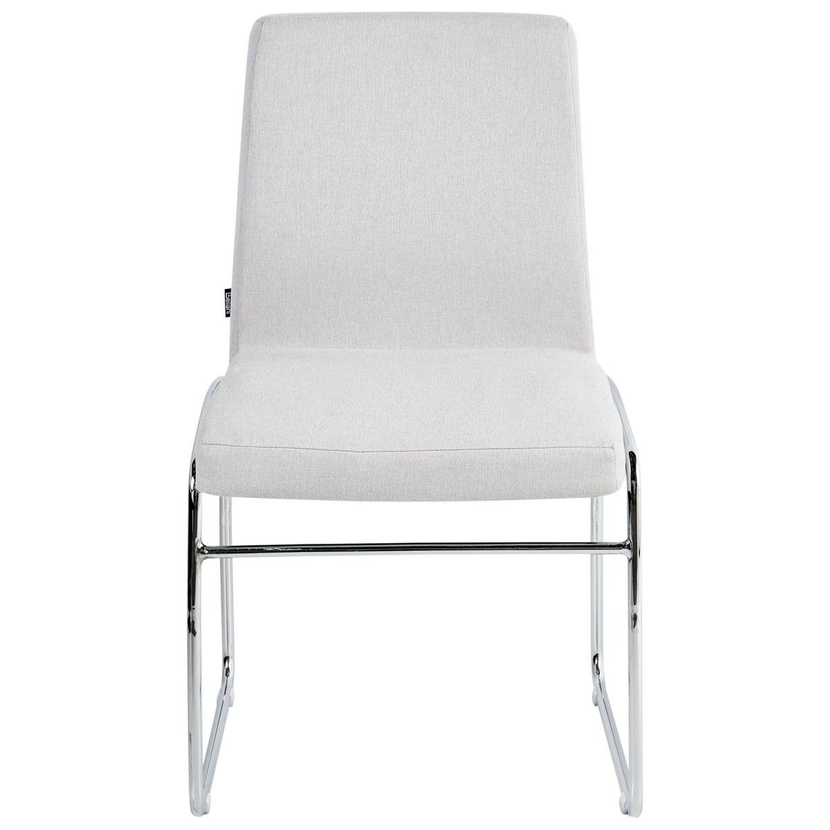ESSZIMMERSTUHL 2er Set Stoff Hellgrau Lecco - Silberfarben/Hellgrau, Textil/Metall (49/85/50cm) - Beliani