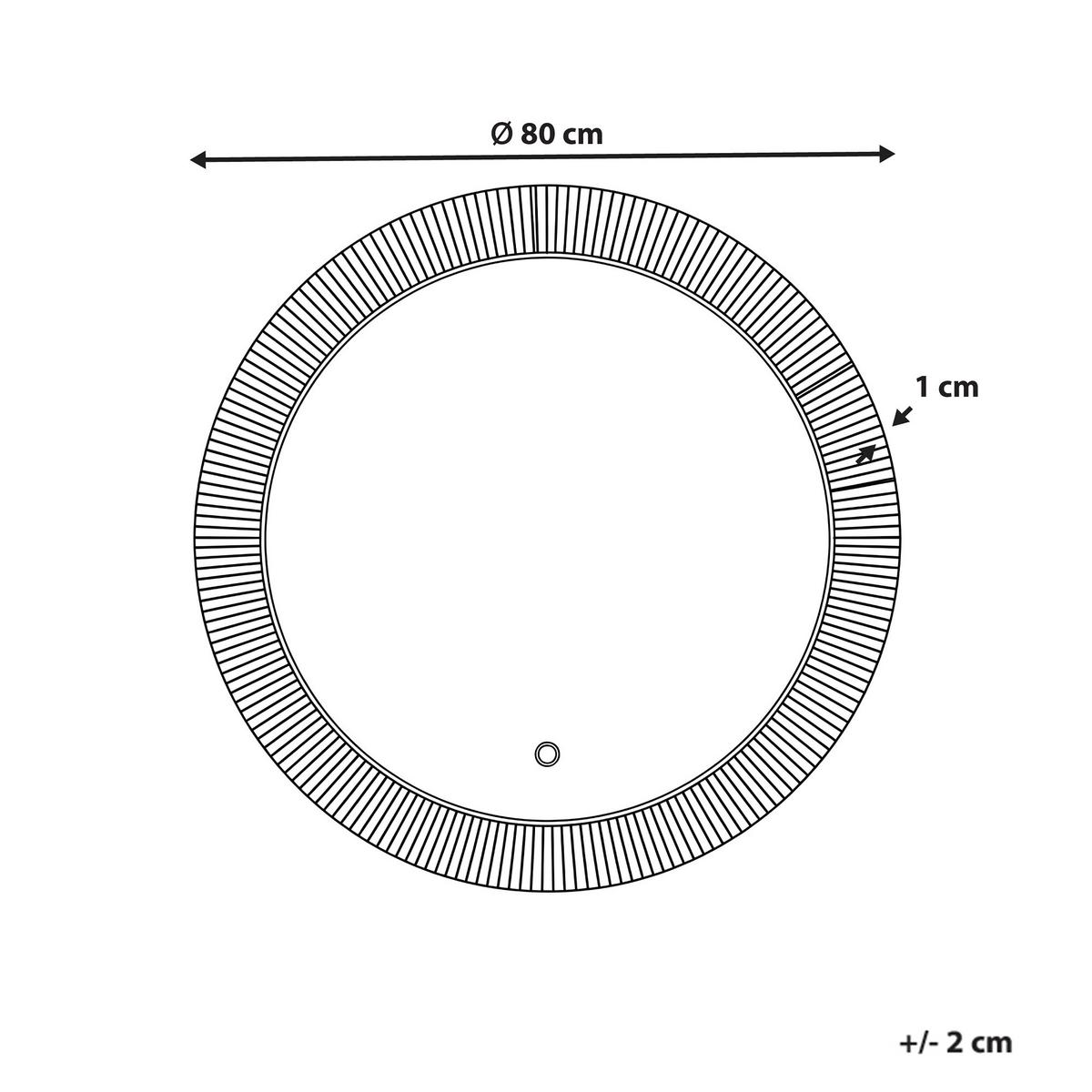 LED-BADEZIMMER-SPIEGEL 80/80 cm Braun Besbe - Braun, Glas (80/80/3cm) - Beliani