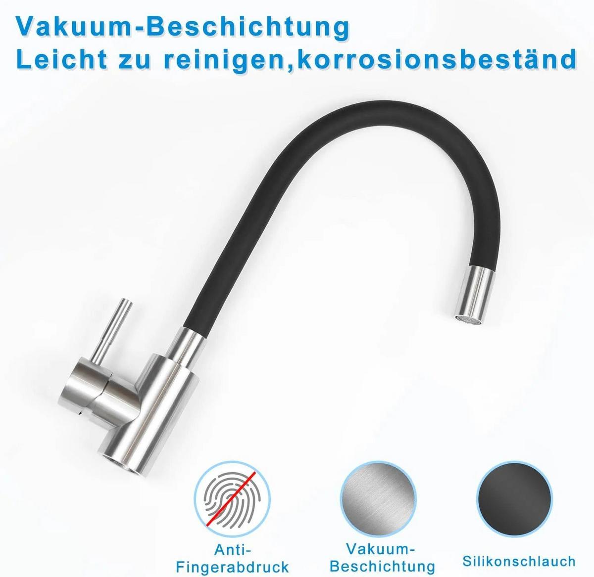 KÜCHENARMATUR SABINE 27/6/38 cm - Schwarz, Metall (6/38/27cm) - Nettlife