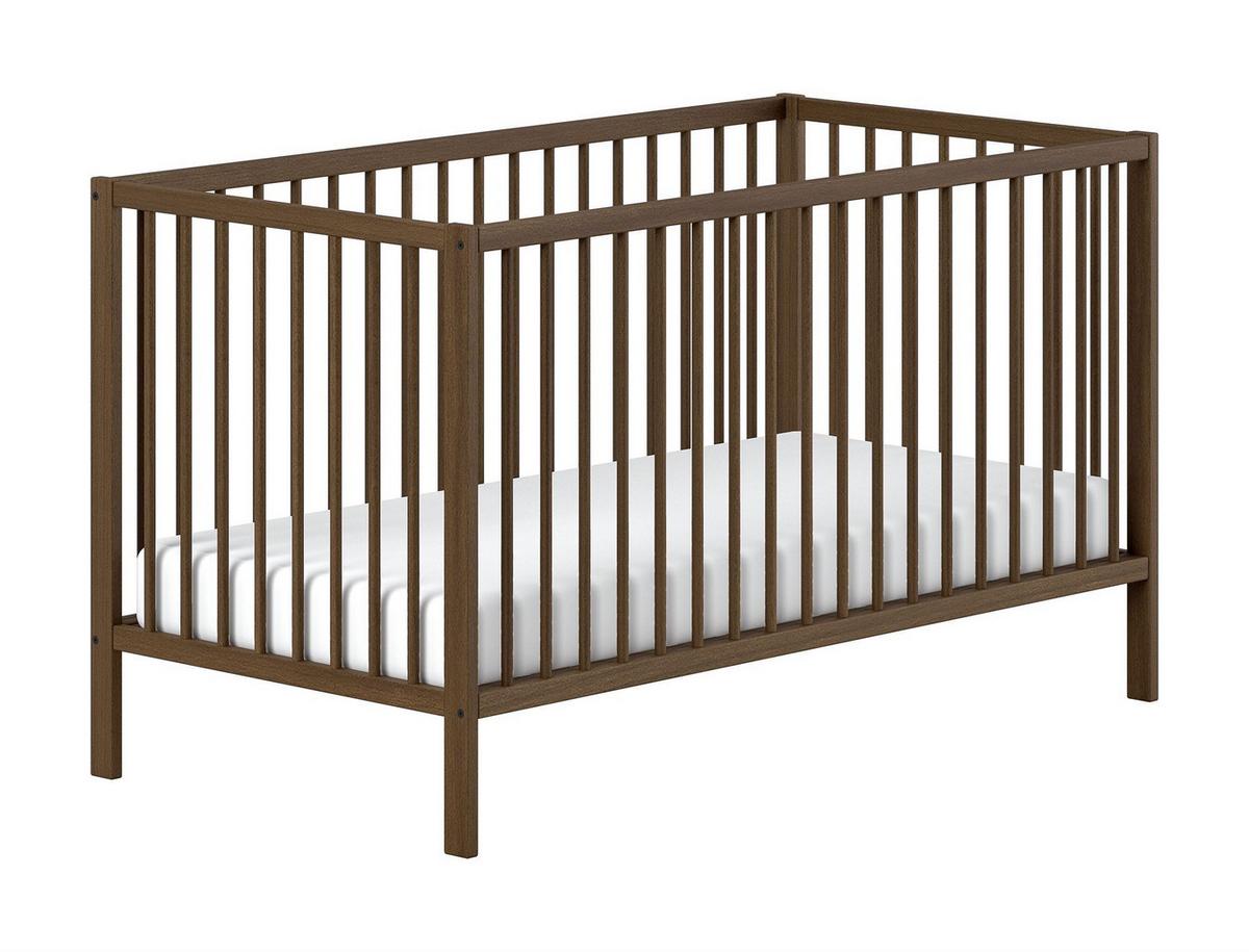 GITTERBETT Keira zum Juniorbett umbaubar Buche massiv nussbaum - Nussbaumfarben, Holz (70/140cm) - 58aufmkessel
