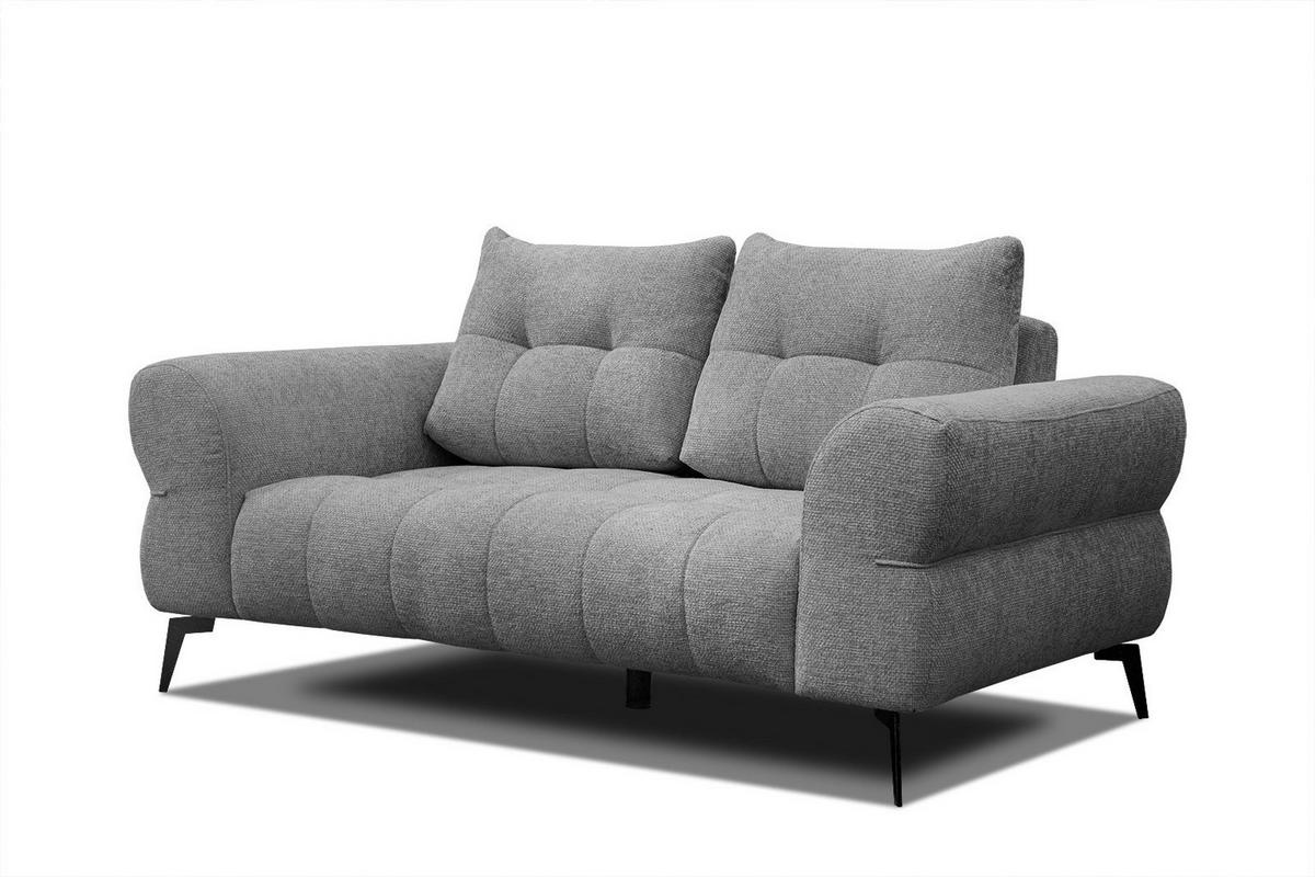 SOFA SALVINI 2-Sitzer, grau - Schwarz/Grau, Holzwerkstoff/Textil (176/88/99cm) - Wozimo