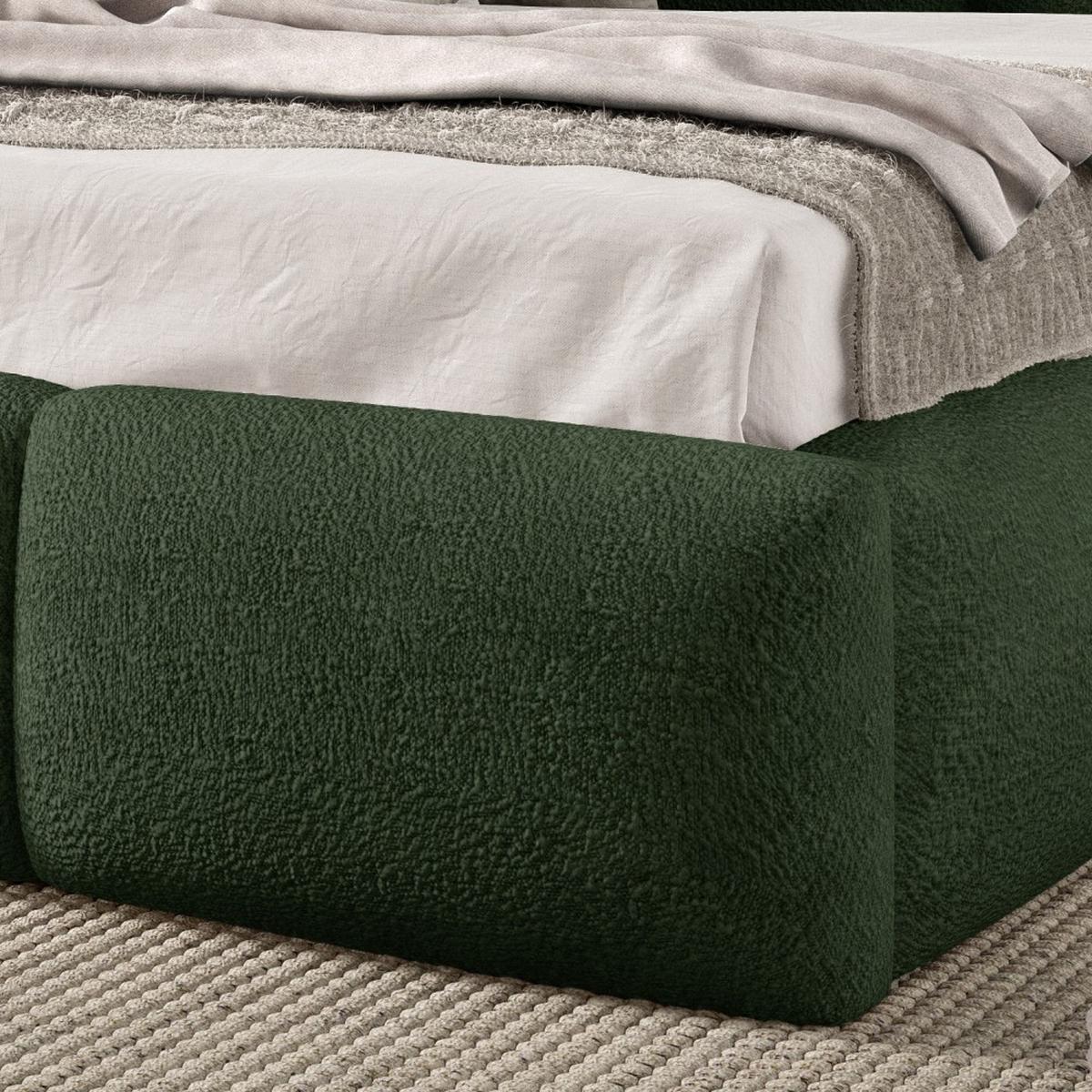 POLSTERBETT Bero, 200x200, Bouclé-Stoff, Dunkelgrün - Dunkelgrün, Textil (200/200cm) - Beautysofa