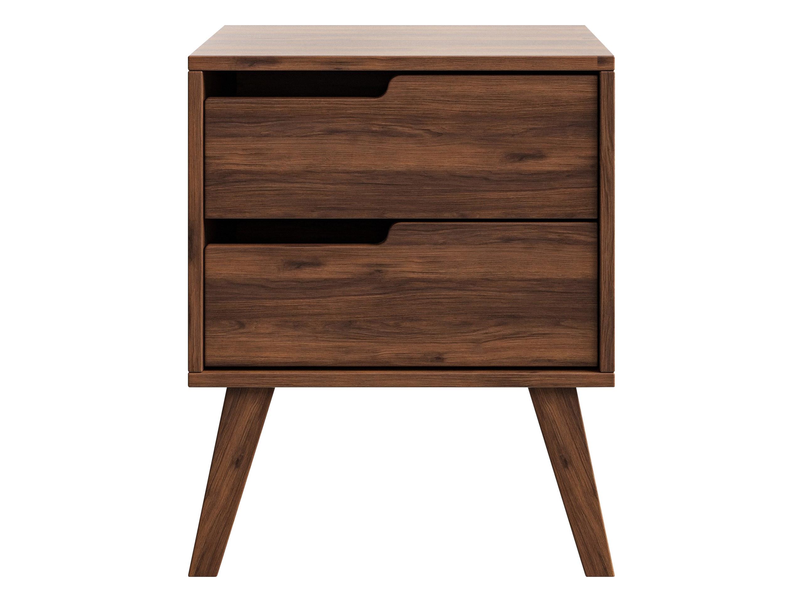 NACHTTISCH Nordelo 2S, Seite: Links - Nussbaumfarben, Holz/Holzwerkstoff (45/55/35cm) - MIRJAN24