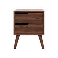 NACHTTISCH Nordelo 2S, Seite: Links - Nussbaumfarben, Holz/Holzwerkstoff (45/55/35cm) - MIRJAN24