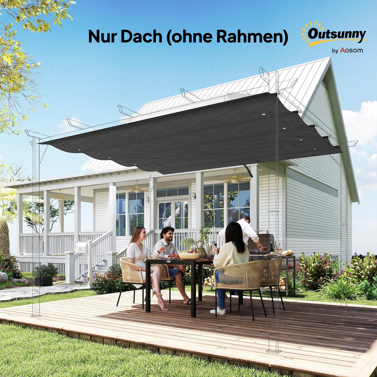 ERSATZDACH für Pergola, Dunkelgrau - Dunkelgrau, Kunststoff (245/23/286cm) - Outsunny