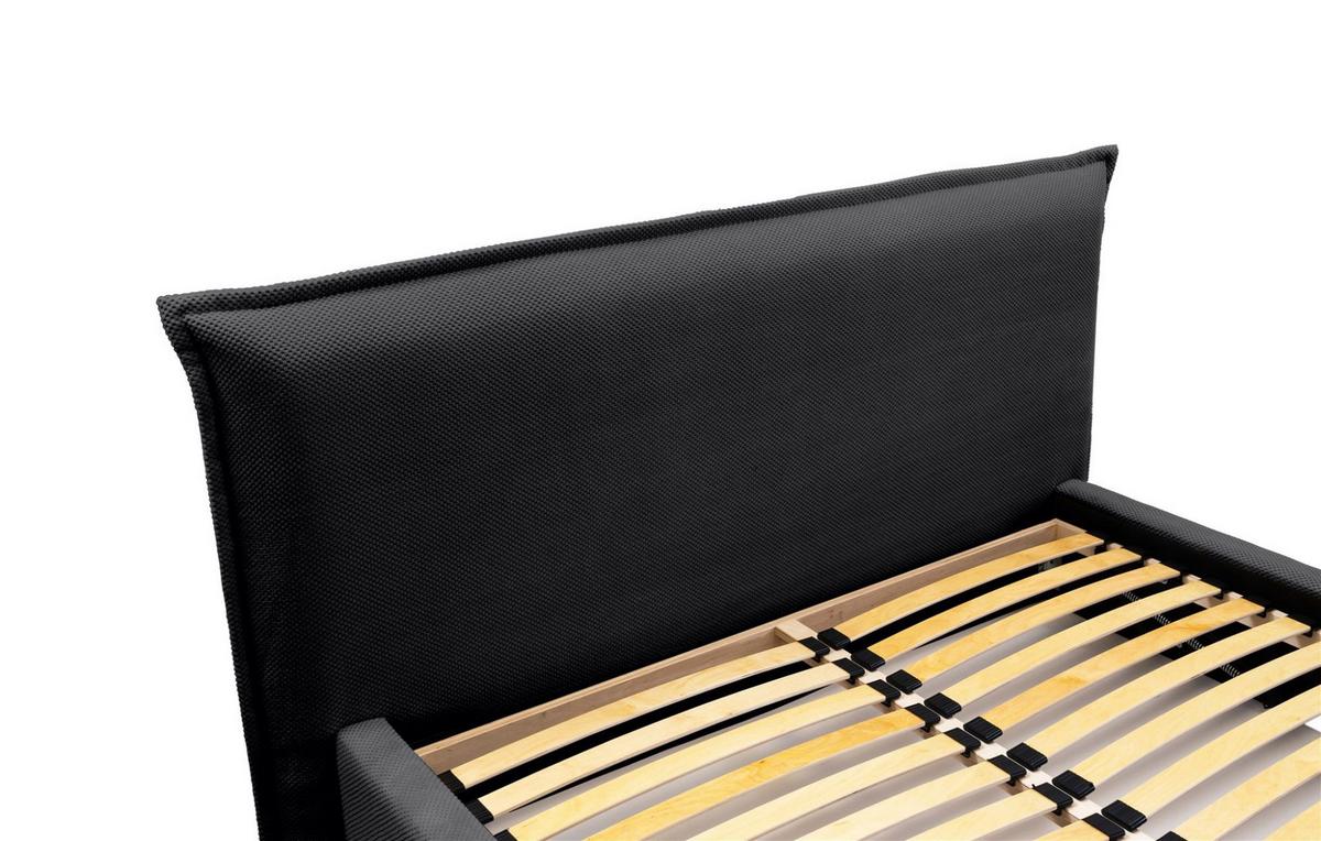 POLSTERBETT Amada Komplettset In Pop - Schwarz, Holzwerkstoff/Textil (160/200cm) - Fun Möbel