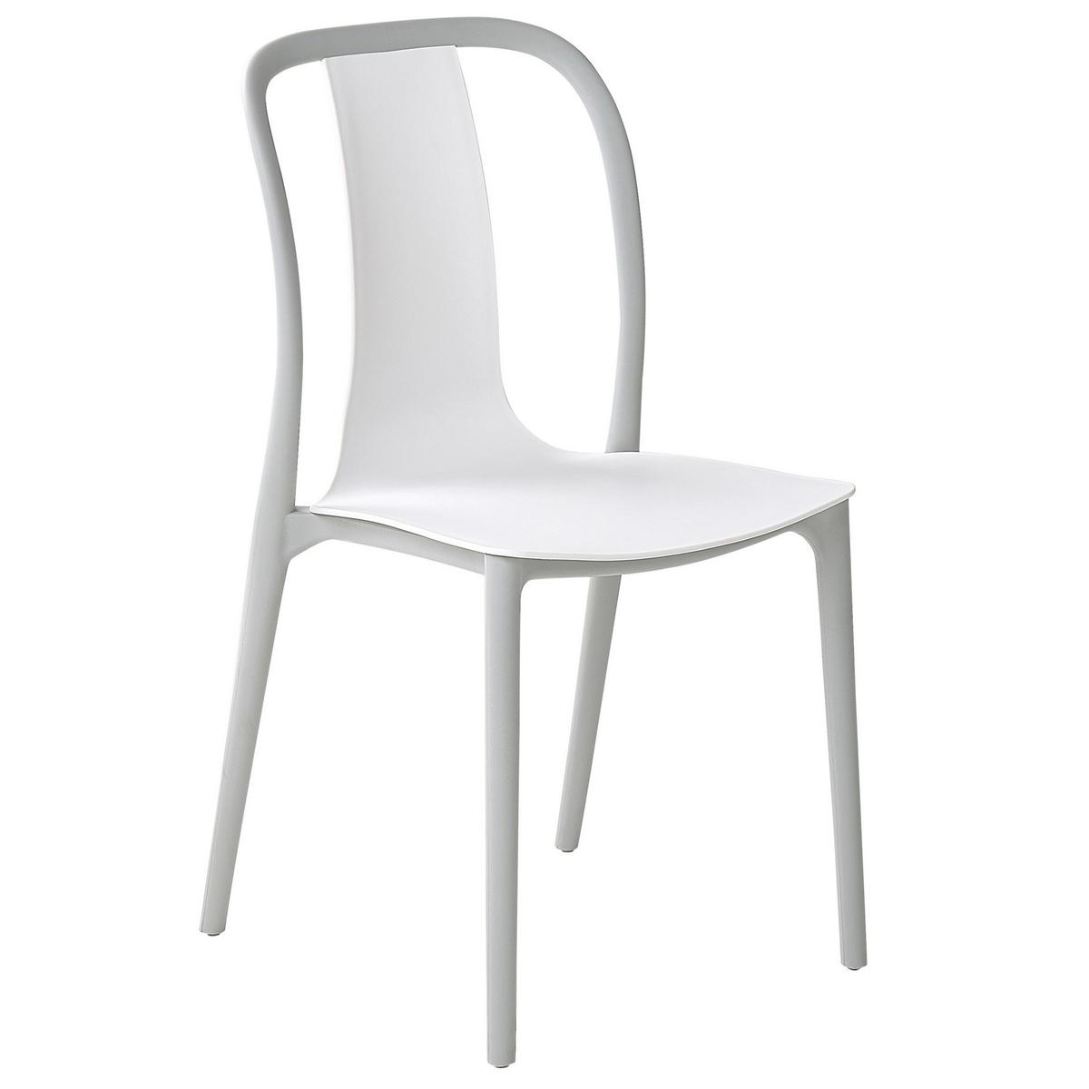 GARTENSTUHL 4er-Set Kunststoff weiß/grau Spezia - Weiß/Grau, Kunststoff (42/89/49cm) - Beliani