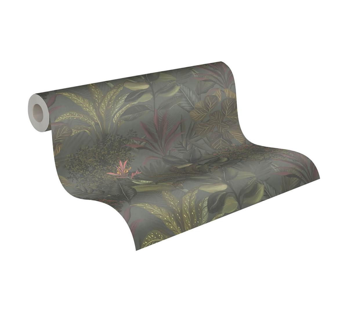 VLIESTAPETE Grün 53/1005 cm - Grau, Textil (53/1cm) - KUNSTLOFT