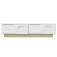 TV-LOWBOARD holzoptik & geschwungenes design - Weiß, Holzwerkstoff (175/41.5/40cm) - Urban Meuble