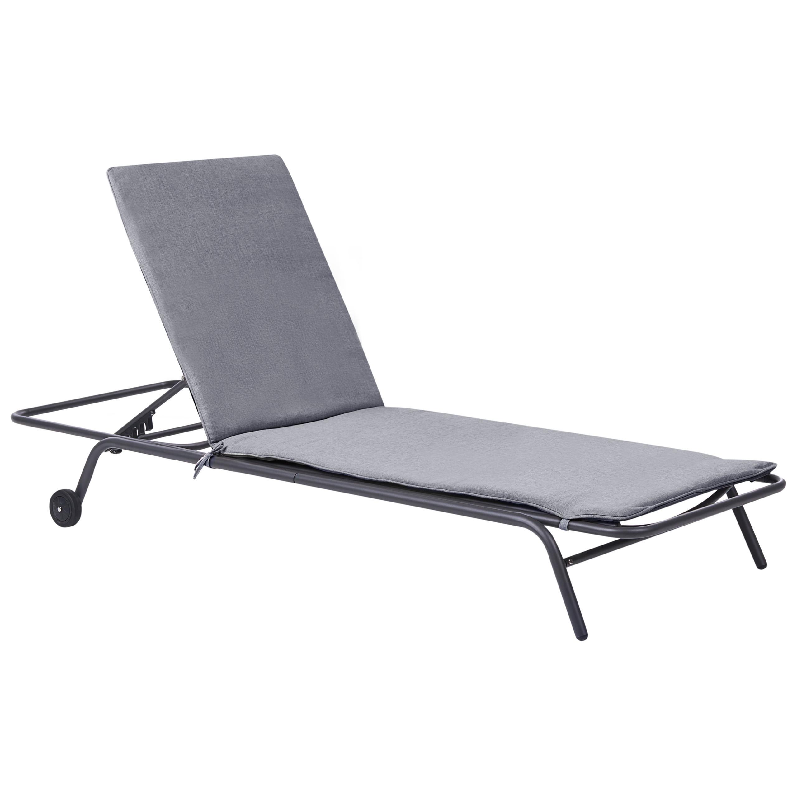 SONNENLIEGE Grau Volterra - Dunkelgrau, Metall (75/27/168cm)