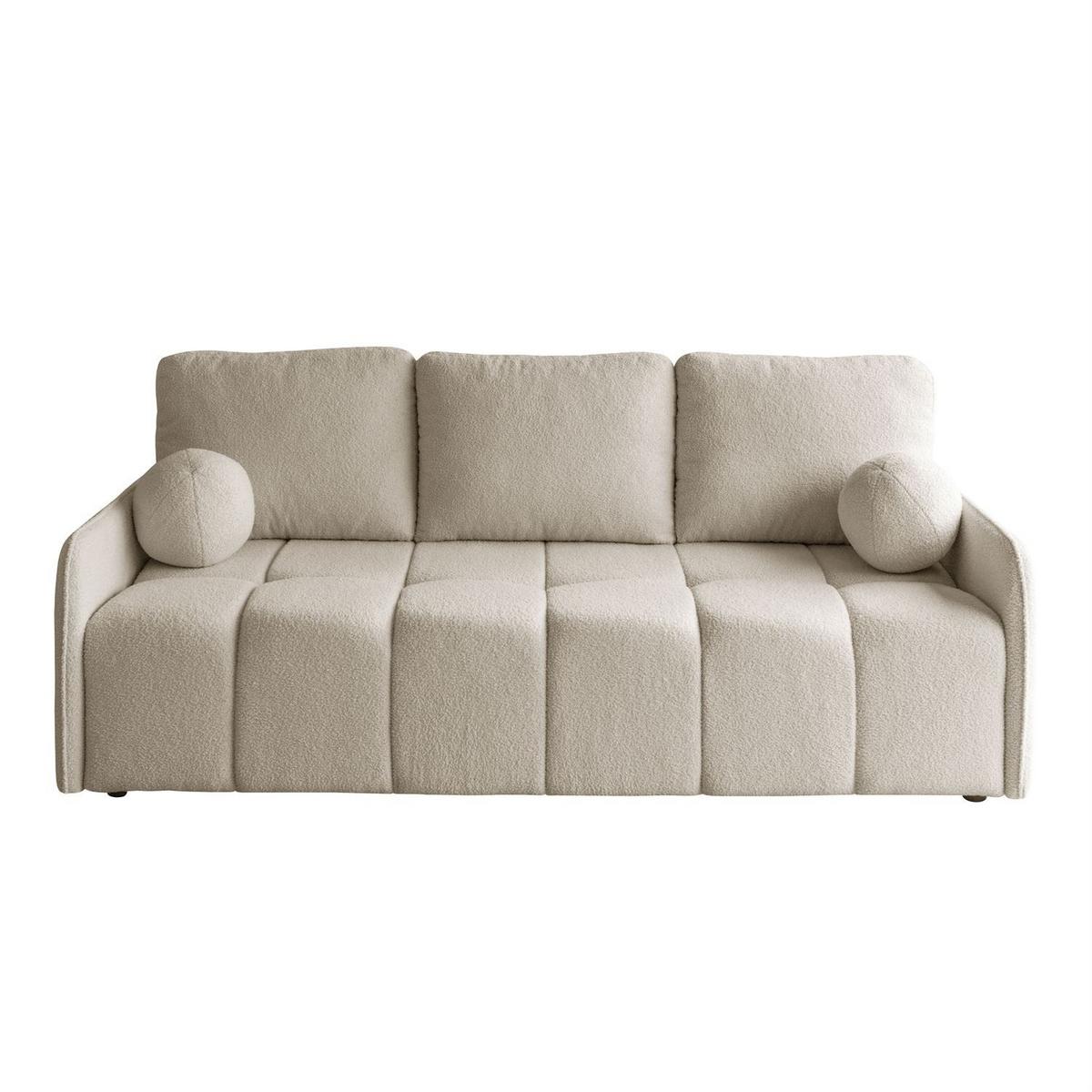 SCHLAFSOFA Morena, zweisitzig, mit Schlaffunktion, Quelle 03 - Creme, Textil (207/90/90cm) - Lookway