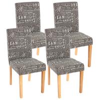 ESSZIMMERSTUHL SCHRIFT Grau, Weiß, Braun 4er-Set - Weiß/Braun, Textil (43/90/56cm) - MCW