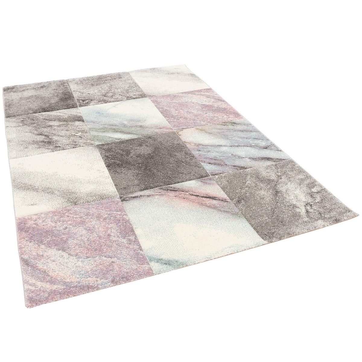 DESIGNER TEPPICH MAUI PASTELL MARMOR OPTIK - Rosa/Grau, Textil (200/290cm) - Pergamon